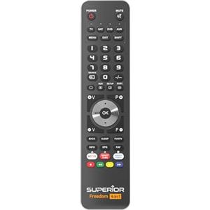 Superior Electronics Freedom 4in1 USB-C, Telecomando Universale Programmabile per Quattro Dispositivi, Compatibile con TV, Televisori Smart, Decoder, DVD, Proiettori, Soundbar - Nero, SUPTUB003