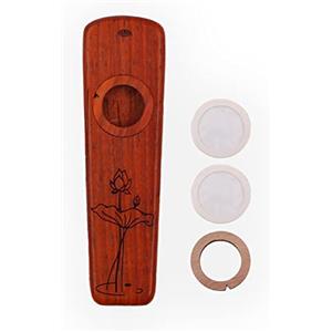 ANCLLO Wood Kazoo Portable Wooden Kazoo Guitar Ukulele Accompaniment Strumento a fiato con confezione regalo in metallo (B)