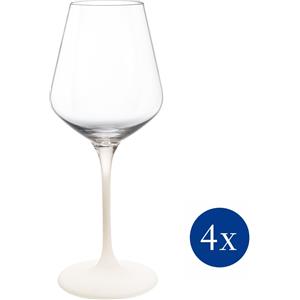 Villeroy & Boch Manufacture Rock blanc Set di 4 Calici per Vino Bianco in Cristallo, 380 ml, Effetto Ardesia Bianca Opaca