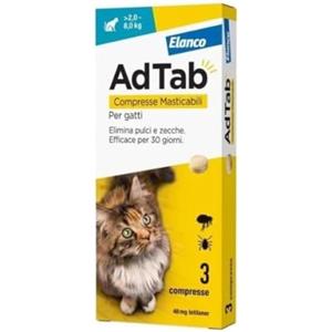 AdTab Compresse Masticabili per gatti da 2,0-8,0 Kg - 3 compresse