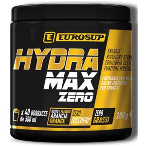 Eurosup Hydra Max Zero - Integratore di Sali Minerali e Vitamine, Zero Zuccheri e Grassi, 200 g Arancia