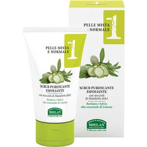 Helan Scrub Purificante Esfoliante Linea 1 - 50 ml per Pelle Mista e Normale con Estratti di Bardana e Limone