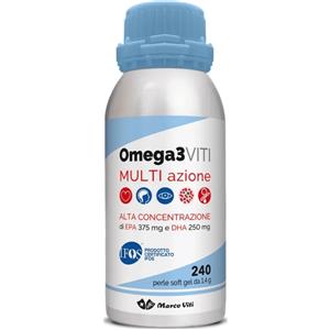 Marco Viti Omega 3 Viti Multi Azione - Integratore Alimentare in 240 Perle con EPA e DHA per il Cuore e la Salute Cerebrale