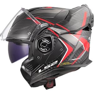 LS2, Casco Moto Modulare ADVANT X CARBON FUTURE II Gloss Red, M