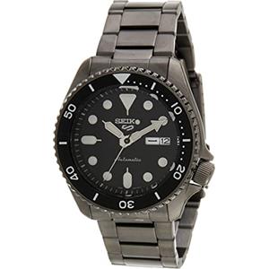 Seiko 5 Sports Orologio Analogico Automatico Uomo con Cinturino in Acciaio SRPD65K1, Nero, 5K9