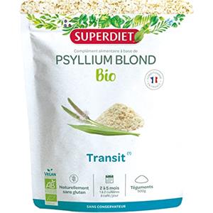 Super Diet SUPERDIET - PSYLLIUM BLOND BIOLOGICO - Transito naturale, benessere digestivo- Made in France- Sacchetto di carta richiudibile - Semi 200 g