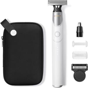 Roleader Xpert T Magnetico Rasoio Barba & Corpo All-in-One, Testina Tagliapeli Naso, Pettini Regolabili 12 in 1, Rasoio Elettrico Uomo & Donna per Viso Corpo, Ricaricabile Rapido Tipo-C (White-Pack)