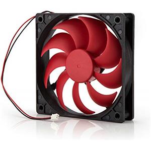 Neuftech ventola 120 mm per PC, alimentatore di rete, silenziosa, 2 pin DC 12 V - rosso
