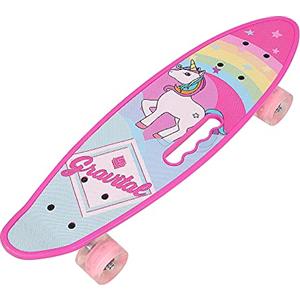 Supfine Skateboard Skateboard Mini Cruiser con cuscinetti ABEC-7, 61 cm, con silenziatore ruote LED lampeggianti, per bambini e principianti, colore: rosa