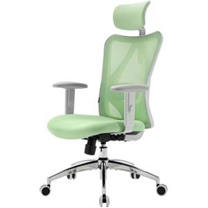 SIHOO M18 Sedia ergonomica da ufficio, sedia da scrivania con poggiatesta regolabile e supporto lombare, sedia girevole direzionale con schienale alto per l'ufficio di casa (Verde Chiaro)
