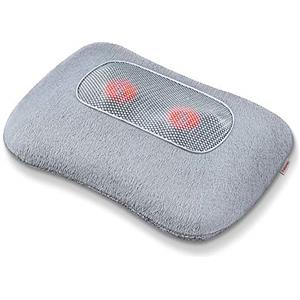 Beurer MG 145 cuscino massaggiante, massaggiatore schiena collo per massaggio shiatsu rilassante, funzione riscaldante, copertura lavabile, 4 testine massaggianti, grigio
