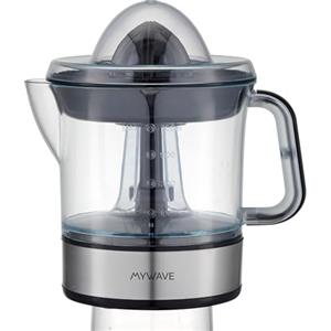 My Wave - Spremiagrumi Elettrico Senza Leva - Estrazione Rapida del Succo - Potenza da 40W - Capacità 0,7 L - Manico per Presa - Corpo in Acciaio Inox - Cono in Plastica