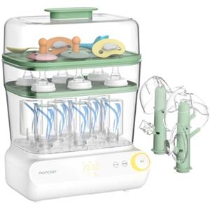 Momcozy Sterilizzatore e asciugatrice a 3 strati, sterilizzatore e asciugatura rapida, sterilizzatore universale per bottiglie e accessori per tiralatte, disinfettante per bottiglie touch screen e