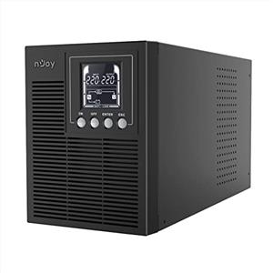 NJOY Echo Pro 1000 Gruppo di Continuità Server 1000VA 800 Watt, Doppia Conversione Online Onda Sinusoidale Pura, 3 Uscite Schuko, USB, RS232, EPO, Slot SNMP, 2 Batterie 12V-7Ah - Garanzia 3 Anni