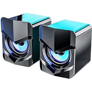 Etlephe Casse PC, Altoparlante PC,Altoparlante da Gioco Con Fantastiche Luci LED Portatile Speaker Portatile per Computer Notebook Laptop PC