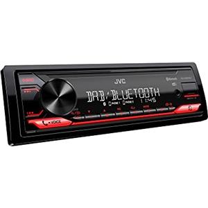 JVC, Autoradio Bluetooth KD-X282DBT, Digital Media Receiver con DAB+, Chiamate in Viva Voce e Streaming Audio con App JVC, Display LCS, AUX frontale e USB Retroilluminata, Nero