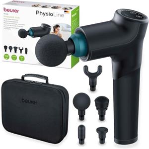 Beurer MG 185 Pistola Massaggiante, Massage Gun Muscolare con 5 Accessori, 9 Livelli di Intensità e 3 Programmi, Massaggio Profondo Trigger Point, Display LED Touch, Batteria 5,5h, con Custodia