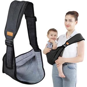 Foreverup Fascia Porta Bebe, Toddler Carrier Regolabile, Imbracatura traspirante per neonati, Fascia Laterale Porta Bambino Ergonomico, Marsupio per Bambini da 0 a 24 Mesi (Nero)