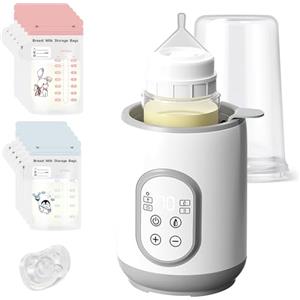 Bizcasa Scaldabiberon, Multifunzione Sterilizzatore Biberon, Scaldabiberon per Biberon Elettrico, Touchscreen Termostato Intelligente, con borsa per la conservazione del latte e ciuccio (Bianco)