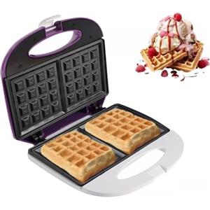 BEHOME Piastra per Waffle Antiaderente | Macchina con Piastra con LED di Accensione e Spegnimento | Waffle Maker 820W per cialde veloci e gustose
