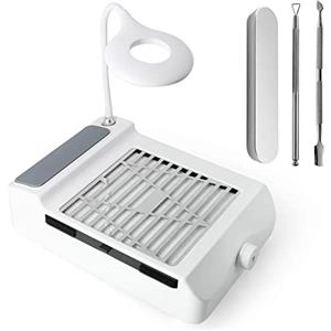 I·B·N G Aspiratore Unghie Aspirapolvere Professionale da Tavolo per Pedicure e Manicure con Lima per Unghie,Velocità Regolabile, con Luci a LED,Non è Necessario il Sacchetto per la Polvere