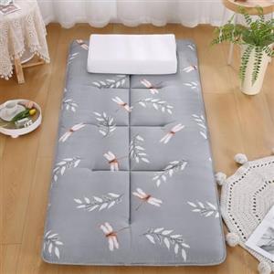 YOUGANG Futon, materasso da pavimento pieghevole, arrotolabile, tatami, singolo, matrimoniale, king size, futon giapponese, con retro antiscivolo (grigio, 70 x 180 cm)