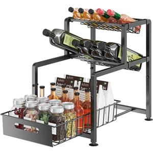 YunNasi Organizer Sottolavello Cucina con Cestelli Estraibili, Scaffale Sottolavello Carrello, Metallo 3 Livelli Ripiani per Cucina, Mobile, Piano di lavoro, Bagno