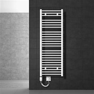 ECD Germany Radiatore Scaldasalviette Elettrico 1200W Termoarredo da Bagno Moderno in Acciaio Bianco - 500 x 1500 mm - Bianco - Dritto con Attacco Laterale - Scaldasalviette 500x1500 mm 1200W