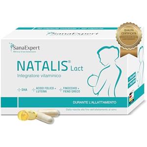 SanaExpert Natalis Lact - Integratore Nutrizionale per l'Allattamento - Con DHA, Acido Folico, Omega-3, Finocchio e Fieno Greco - 90 Capsule - Prodotto in Germania