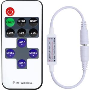 EuAcesry RF DC Telecomando LED Cablato 5-24V 5A Mini LED Dimmer Controller Adattatore striscia LED per LED COB SMD 5050 3528 2835 5630 Striscia LED Monocolore