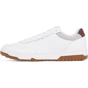 Tommy Hilfiger Uomo Sneakers Court Basket Core Lite Profilo Basso, Avorio (White/Grey Whisper), 43