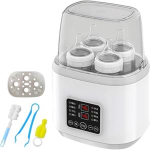 GBKDQQ Scaldabiberon per bambini, sterilizzatore 8 in 1, per biberon, scaldabiberon rapido per bambini, scaldabagno e sbrinamento, senza BPA, con display LCD