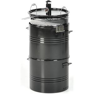 Bonussi Barbecue Affumicatore a Carbone Carbonella Taddei Barrel Nero