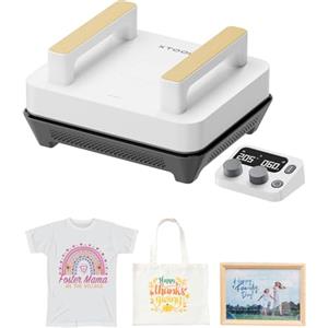 xTool Pressa a Caldo con Controller Pod, Stampante per Tessuti Portatile 30,5 x 25,4 cm con 4 Impostazioni Predefinite, Stampante per Magliette Portatile per Borse, Scarpe, T-Shirt, Cuscini, Vinile
