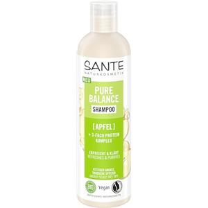 SANTE Naturkosmetik Pure Balance Shampoo Bio Mela + 3 strati di proteine, shampoo vegano per capelli puliti e rinfrescati, idrata intensamente i capelli secchi, 250 ml