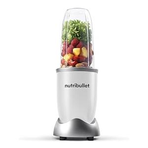 nutribullet Pro 900, Frullatore Elettrico, Tritatutto, Frullatore Smoothie, Frullatore Tritatutto Multifunzione, Potenza 900W, Bicchiere da 700ml, Bianco, NB904W