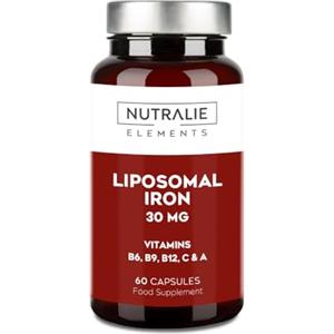 NUTRALIE Ferro Liposomiale Complex - 30mg + Vit C & Acido Folico - Forte Dosaggio con B12, B6, A - Maggiore Assorbimento per Stanchezza e Affaticamento - 60 Capsule Nutralie