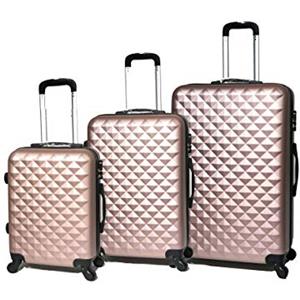 CELIMS - Valigia da viaggio con ruote girevoli, 360 gradi, Oro rosa., Set de Valise (Cabine+Moyenne+Grande), oro rosa