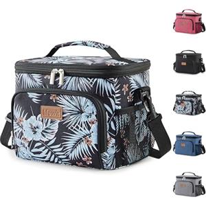 Lifewit Borsa Termica Porta Pranzo,Borsa Frigo Riutilizzabile per Uomo Donna, Borsa Porta Pranzo Portatile Congelabile a Prova di Perdite con Tracolla Regolabile per Adulti per Lavoro, A fiori 9L