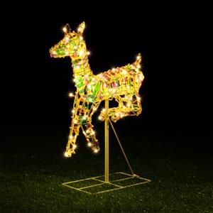 BAKAJI Renna Luminosa Natalizia Luce Bianco Caldo per Esterno, Cervo Babbo Natale LED Addobbo Decorazione 3D Natalizie, Decorazioni Fuoriporta, Giardino, Terrazzo, Protezione IP44, 58 x 59 cm