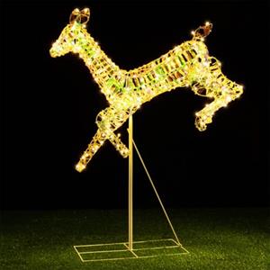 BAKAJI Renna Luminosa Natalizia Luce Bianco Caldo per Esterno, Cervo Babbo Natale LED Addobbo Decorazione 3D Natalizie, Decorazioni Fuoriporta, Giardino, Terrazzo, Protezione IP44 (94 x 115 cm)