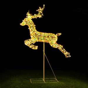 BAKAJI Renna Luminosa Natalizia Luce Bianco Caldo per Esterno, Cervo Babbo Natale LED Addobbo Decorazione 3D Natalizie, Decorazioni Fuoriporta, Giardino, Terrazzo, Protezione IP44 (94 x 150 cm)