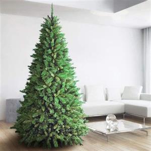 BAKAJI Albero di Natale Super Folto New (TF) Verde Ecologico PVC, Base a Croce in Ferro, Rami innesto ad uncino, Aghi Anti Caduta, Foltissimo (210 cm (1038 rami))