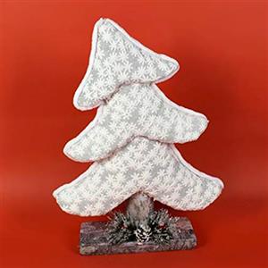 Christmas Albero di Natale Inclinato Realizzato in Tessuto Bianco Altezza 41 cm Decorazioni e addobbi Natalizi