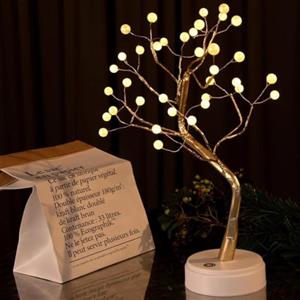 BAKAJI Albero di CILIEGIO Luminoso Natale per Interno da Tavolo APPOGGIO A batterie o Cavo USB 36 LED Altezza 53 cm con Base Punte LUCI Fiore Bianco Caldo ARREDO Decorazione ADDOBBI Natalizio