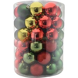 BAKAJI Set 34 Palline di Natale da 8 cm, Decorazioni Addobbi Natalizi per Albero, Addobbo Decorazione da Interno per Ghirlande da Appendere, 4 Texture e Finiture Brillanti (Multicolore)