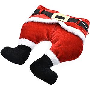 Bakaji Punta Puntale Albero di Natale Cappello Natalizio per Albero e Testa Forma di Gambe di Babbo Natale Addobbi Festivi Natalizi Ornamenti Decorazioni Design Arredamento Festivo Cappelli in TNT