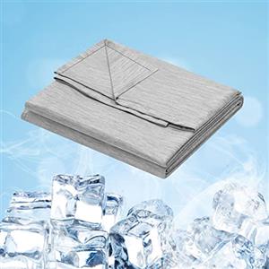 WOLTU Coperta Estiva Coperta Refrigerante fibra superfine Rinfrecante in Tessuto Arc-Chill Fibre di Raffreddamento Antibatterico Antiallergenico Traspirante per Letto Divano, 220 x 240cm Grigio chiaro