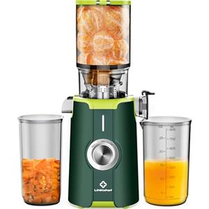 LINKChef Pulizia Veloce Estrattore Automatico, 115mm Senza Preparazione Estrattore di Frutta e Verdura Intera, LINKchef Estrattore di Succo, Facile da Pulire, 1.2L 200w Più Verde