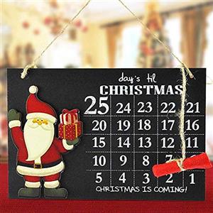 Christmas Calendario dell'Avvento Lavagna con Gessetto in Legno in 2 Modelli Differenti Decorazioni Natalizie